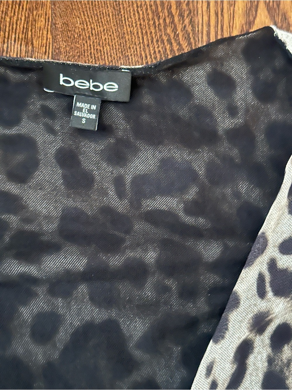 Leopard Print Wrap-Style Long Sleeve Dress - Brown/Black - Picture 4 of 5